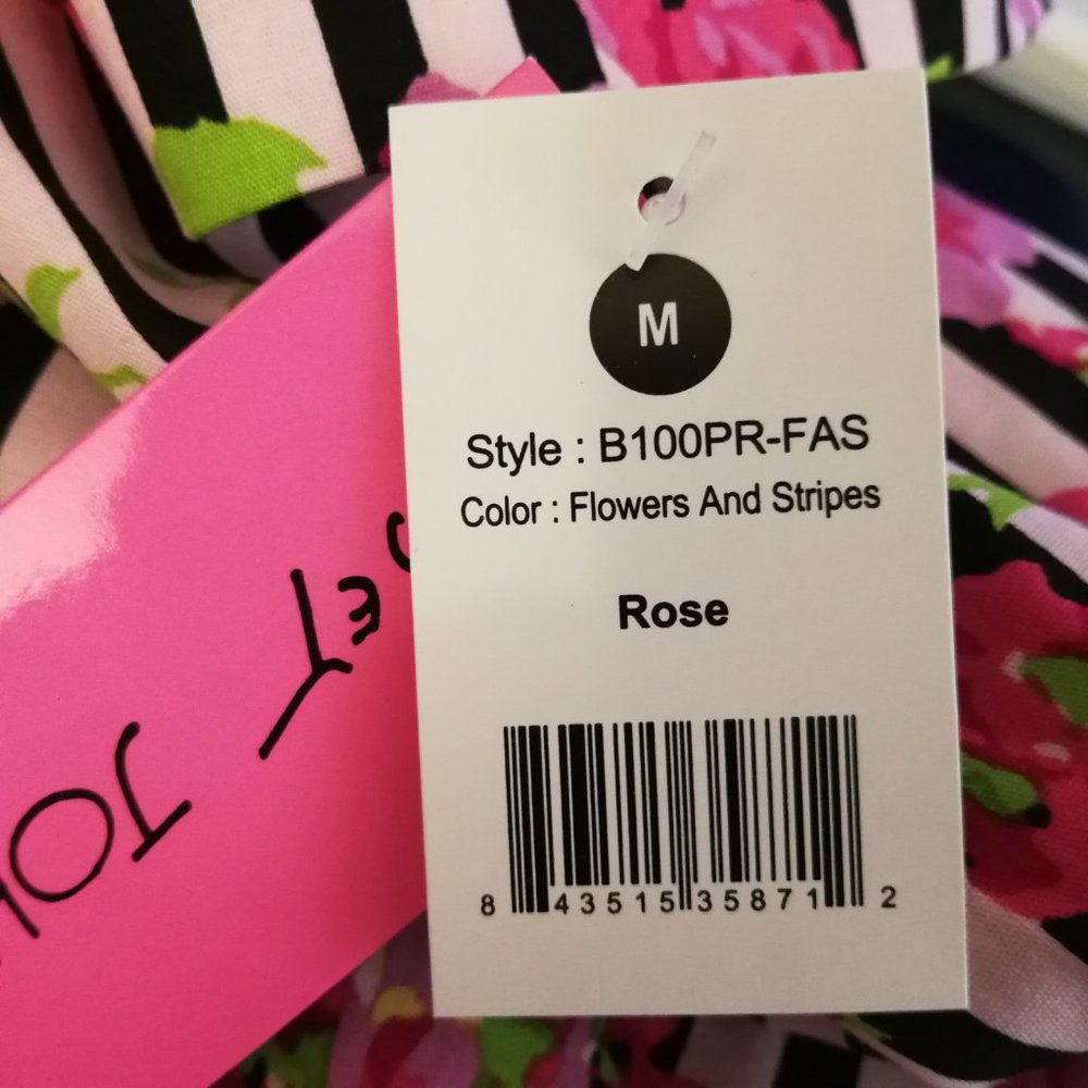 Koi Scrub Top B100PR-FAS Flowers and Stripes Rose - Picture 8 of 8